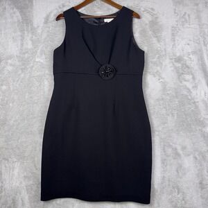 Coldwater Creek Little‎ Black Sheath Dress Lined Sleeveless Versatile Size 16
